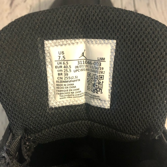 NWT Nike Air Jordan Dub Zero "Triple Black" Basketball Shoe - Picture 9 of 9